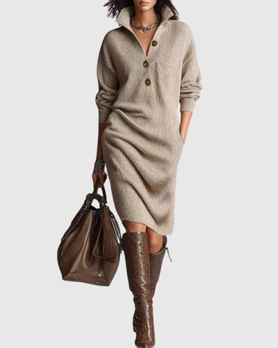 Arianell | Pure Wool Winter Knit Midi Dress