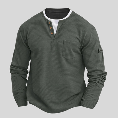 Harrison | Men’s Long-Sleeve Waffle-Cotton Shirt